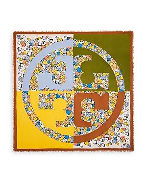 Tory Burch Color Block Silk & Wool Scarf