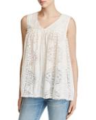 Karen Kane Embroidered Gauze Lace Inset Top - 100% Bloomingdale's Exclusive