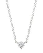 Lightbox Jewelry Solitaire Lab-created Diamond Pendant Necklace In Sterling Silver, 18