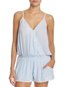 Surf Gypsy Crossover Embroidered Romper Swim Cover Up