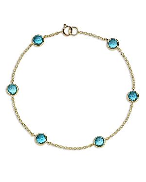 Ippolita 18k Yellow Gold Lollipop Swiss Blue Topaz Link Bracelet