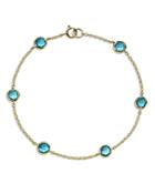 Ippolita 18k Yellow Gold Lollipop Swiss Blue Topaz Link Bracelet