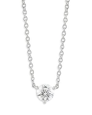 Lightbox Jewelry 10k White Gold Lab-grown Diamond Solitaire Pendant Necklace, 16