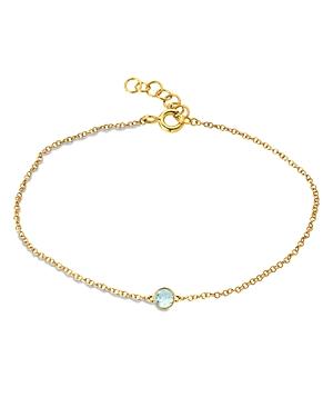 Zoe Lev 14k Yellow Gold Aquamarine March Birthstone Bracelet