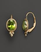 14k Yellow Gold Bezel Set Small Drop Earrings With Peridot