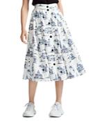 Maje Japomy Printed Midi Skirt
