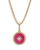 David Yurman Cable Collectibles Hot Pink Enamel Charm With Diamond