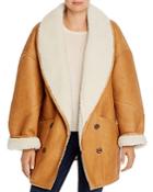Frame Shearling Cocoon Coat