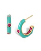 Kurt Geiger London Crystal & Enamel Hoop Earrings