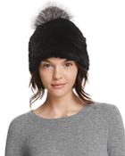 Surell Rabbit Fur Beanie With Pom-pom - 100% Bloomingdale's Exclusive