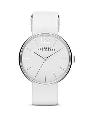 Marc By Marc Jacobs Peggy White Leather Strap Watch, 36mm