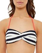 Ted Baker Striped Twist-front Bandeau Bikini Top