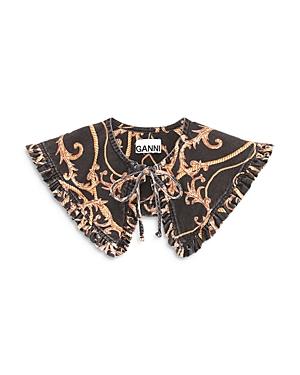 Ganni Print Denim Collar