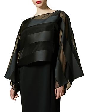 Marina Rinaldi Sagoma Striped Poncho Top