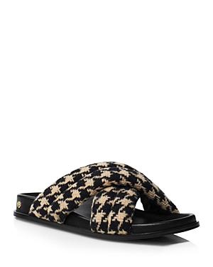 Anine Bing Women's Lizzie Houndstooth Slide Sandals