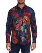 Robert Graham Dayglo Abstract Floral Shirt