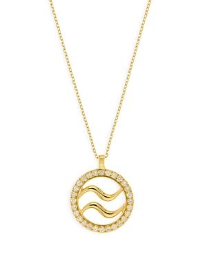 Bloomingdale's Diamond Aquarius Pendant Necklace In 14k Yellow Gold, 0.20 Ct. T.w. - 100% Exclusive