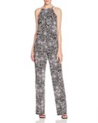 Laundry By Shelli Segal Sleeveless Chain-embellished Printed Jumpsuit