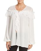 Band Of Gypsies Solid Victorian Ruffled Top