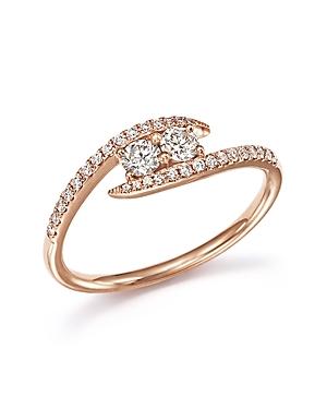 Diamond Wrap Two Stone Ring In 14k Rose Gold, .40 Ct. T.w. - 100% Exclusive