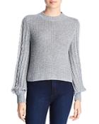 Marled X Olivia Culpo Blouson-sleeve Cropped Sweater