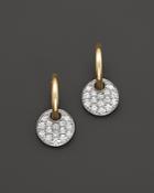 Diamond Disk Drop Earrings In 14k White And Yellow Gold, .55 Ct. T.w.