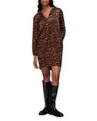 Whistles Smudge Animal Print Frill Dress