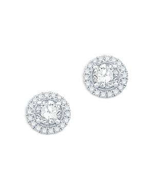 Bloomingdale's Certified Diamond Halo Stud Earrings In 14k White Gold, 2.0 Ct. T.w. - 100% Exclusive