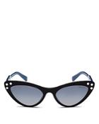 Miu Miu Embellished Mirrored Gradient Cat Eye Sunglasses, 55mm