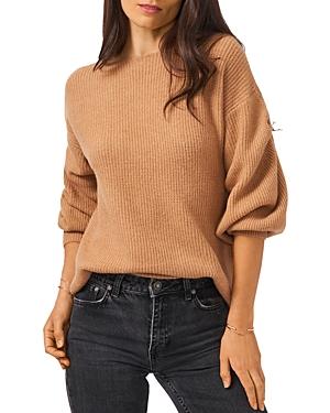 1.state Cross Back Crewneck Bubble Sleeve Sweater