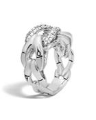 John Hardy Sterling Silver Bamboo Ring With Diamonds