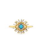 Suzanne Kalan 18k Yellow Gold Turquoise & Diamond Evil Eye Ring