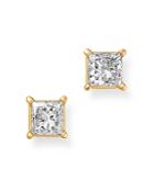 Bloomingdale's Diamond Princess-cut Solitaire Stud Earrings In 14k Yellow Gold, 1.0 Ct. T.w. - 100% Exclusive