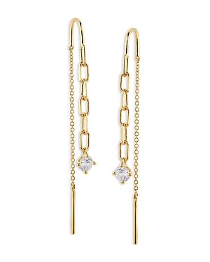 Nadri Pearlfection Cubic Zirconia & Chain Link Threader Earrings