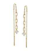 Nadri Pearlfection Cubic Zirconia & Chain Link Threader Earrings