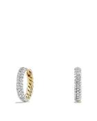 David Yurman Petite Pave Earrings With Diamonds In 18k Gold