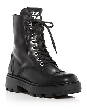 Miu Miu Women's Cap Toe Combat Boots