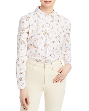 T Tahari Blurred Floral Print Shirt