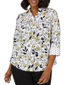 Foxcroft Plus Mary Floral-toile Shirt