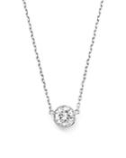 Diamond Bezel Set Pendant Necklace In 14k White Gold, .25 Ct. T.w.