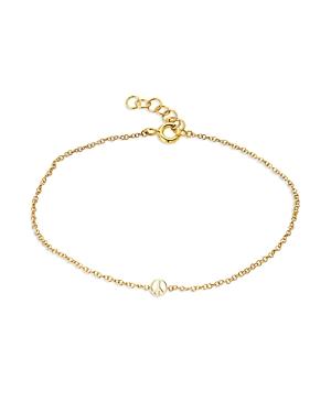 Zoe Lev 14k Yellow Gold Tiny Peace Sign Chain Link Bracelet