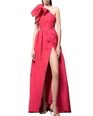 Pinko Tamarillo Abito One Shoulder Taffeta Dress