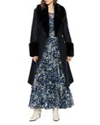 Ted Baker Llayyla Faux Fur Trim Belted Coat