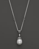 Lagos Sterling Silver Luna Freshwater Cultured Pearl Pendant Necklace With Diamond, 16