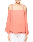 Sanctuary Melody Cold Shoulder Bell Sleeve Top