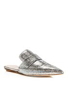 Marni Metallic Pointed Toe Loafer Mules