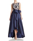 Adrianna Papell Petites High/low Taffeta Gown