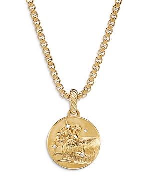 David Yurman 18k Yellow Gold Diamond Aries Amulet Pendant