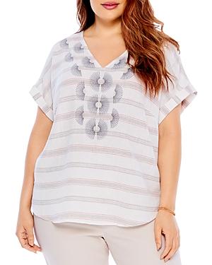Nic And Zoe Plus Embroidered Starburst Top