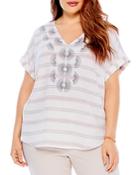 Nic And Zoe Plus Embroidered Starburst Top
